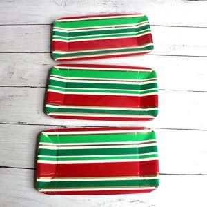 Unique Dessert Snack Paper Plates Lot Christmas Red Green Metallic Gold